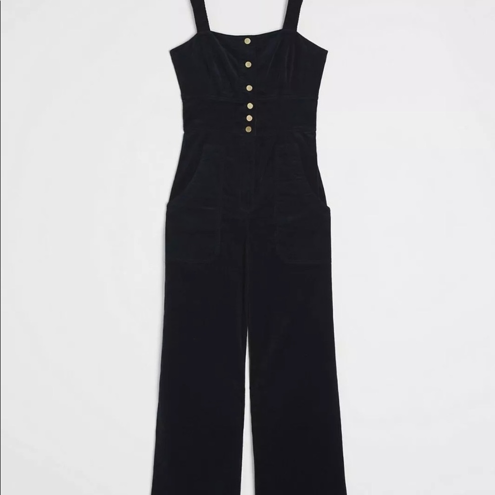 Anthropologie Joanie navy jumpsuit size 6 - Picture 3 of 10